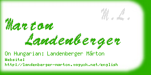 marton landenberger business card